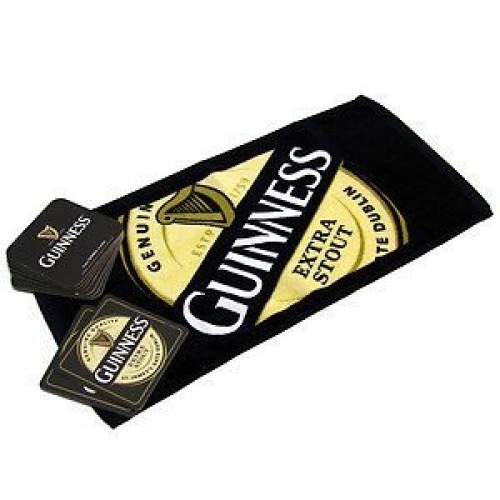 Guinness Bar Towel + 10 Beer Mats